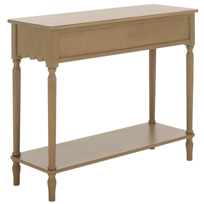 Safavieh Haven Wood 2 Drw Small Console in Brown