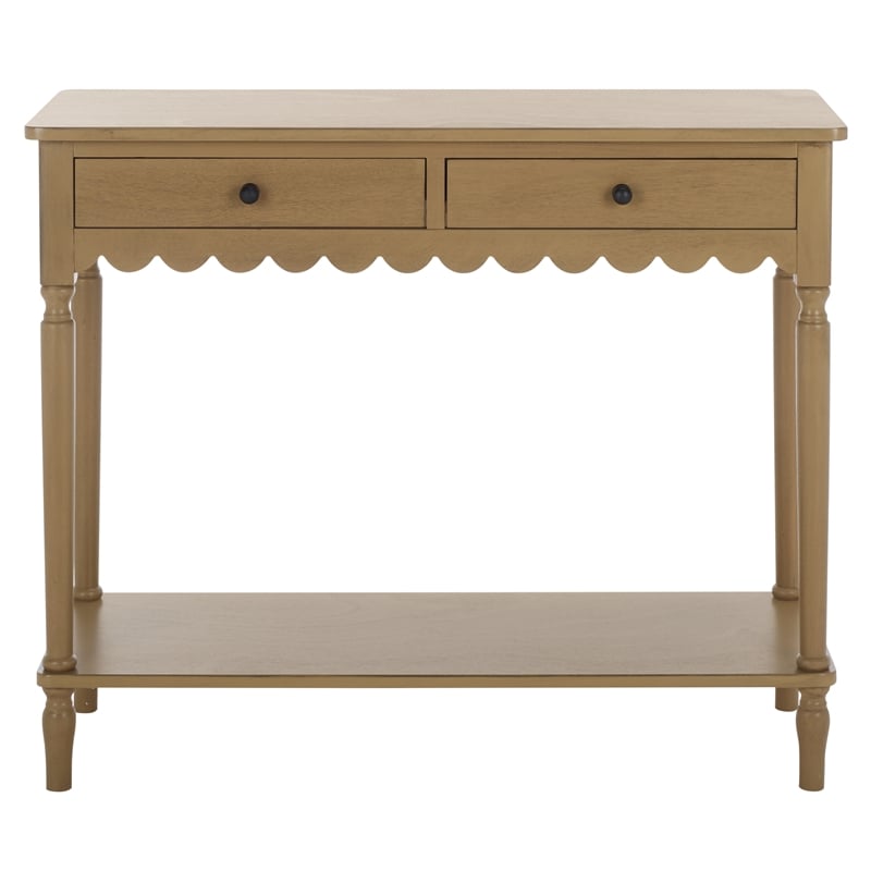 Safavieh Haven Wood 2 Drw Small Console in Brown