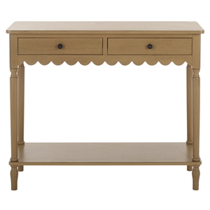 safavieh haven wood 2 drw small console in brown