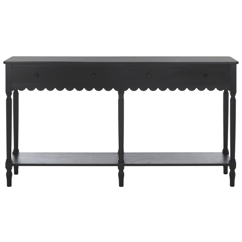 Safavieh Haven Wood 2 Drw Large Console in Matte Black