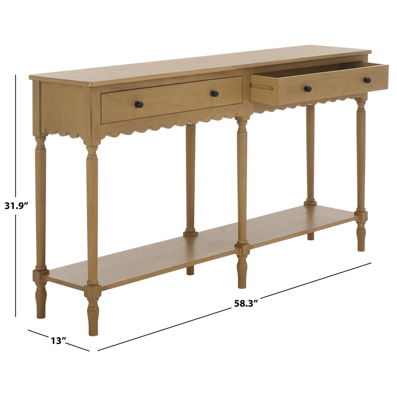 Safavieh Haven Wood 2 Drw Large Console in Brown