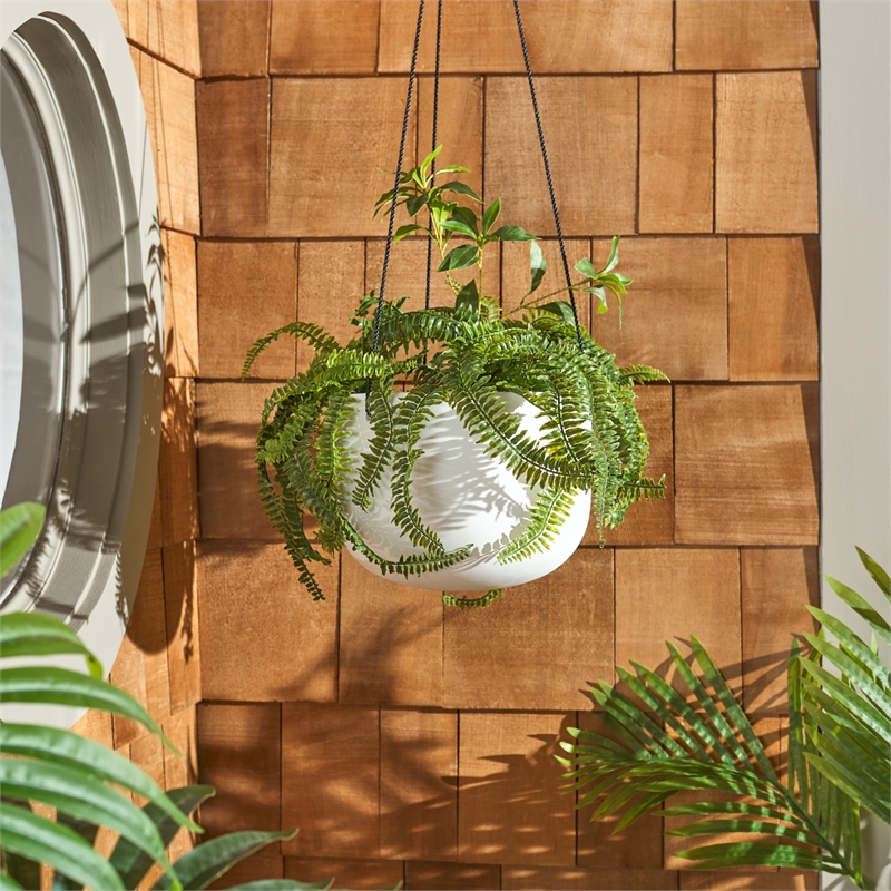 Safavieh Rancer Jute and Concrete Planter in White