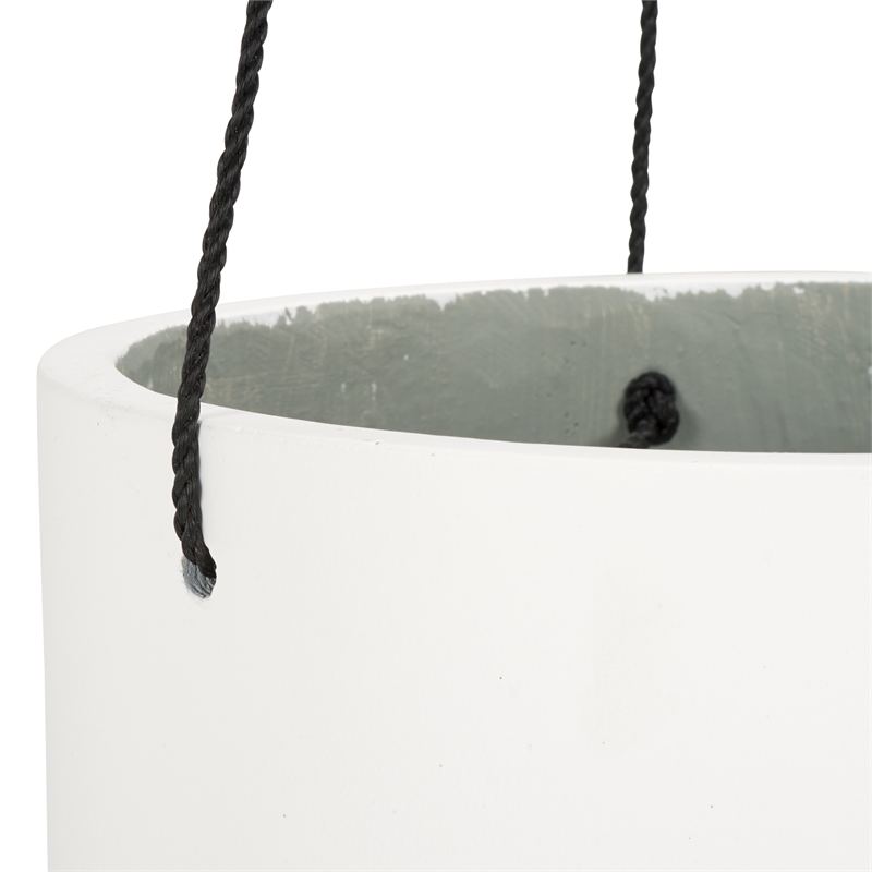 Safavieh Rancer Jute and Concrete Planter in White