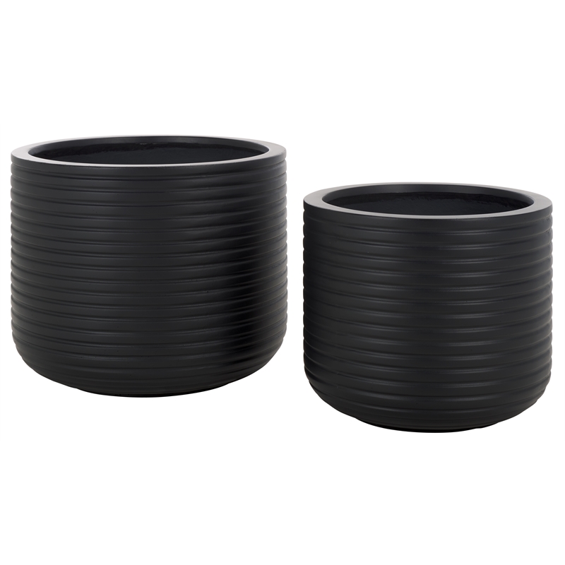 Safavieh Nardo Planter Pot Set of 2 in Black
