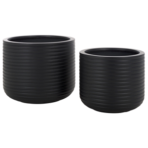 Safavieh Nardo Planter Pot Set of 2 in Black