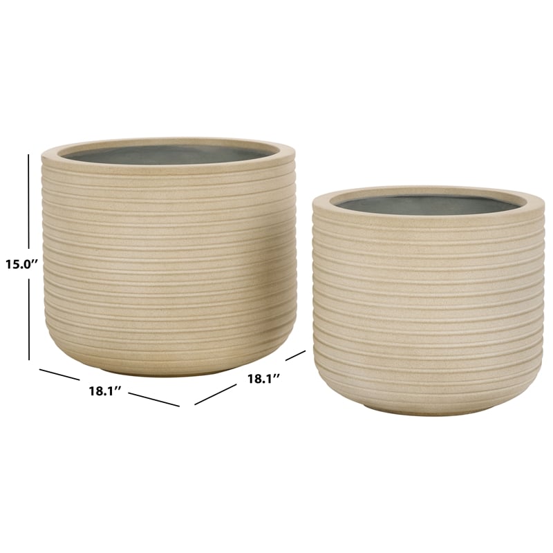 Safavieh Nardo Planter Pot Set of 2 in Beige