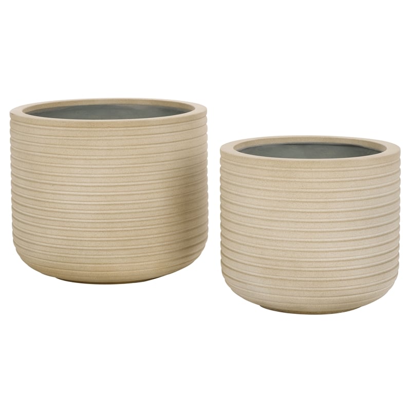 Safavieh Nardo Planter Pot Set of 2 in Beige