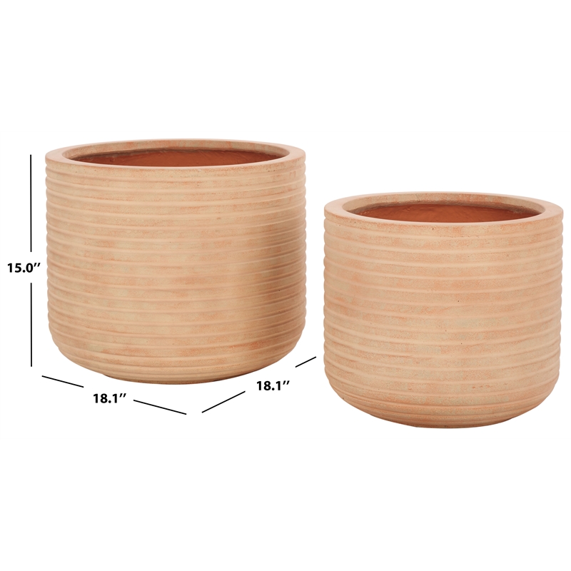 Safavieh Nardo Planter Pot Set of 2 in Terracotta