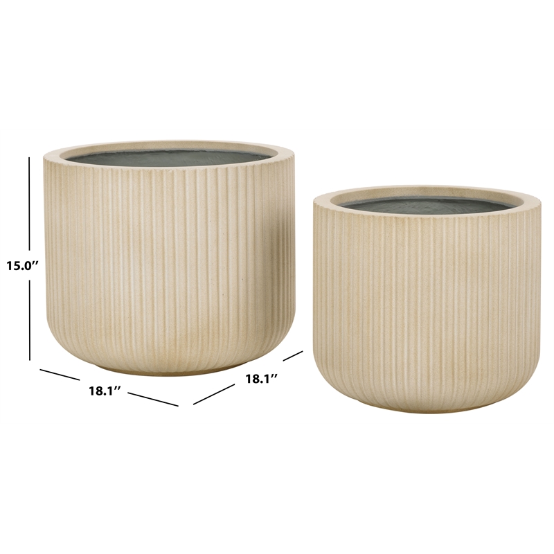 Safavieh Lucca Planter Pot Set of 2 in Beige