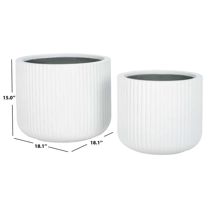 Safavieh Lucca Planter Pot Set of 2 in White