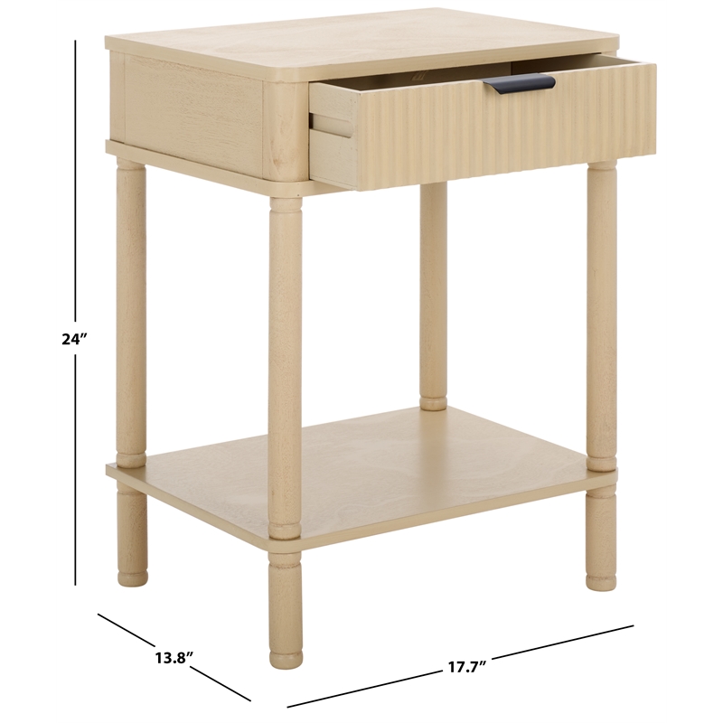 Safavieh Thurston Wood 1 Drw Accent Table in Natural