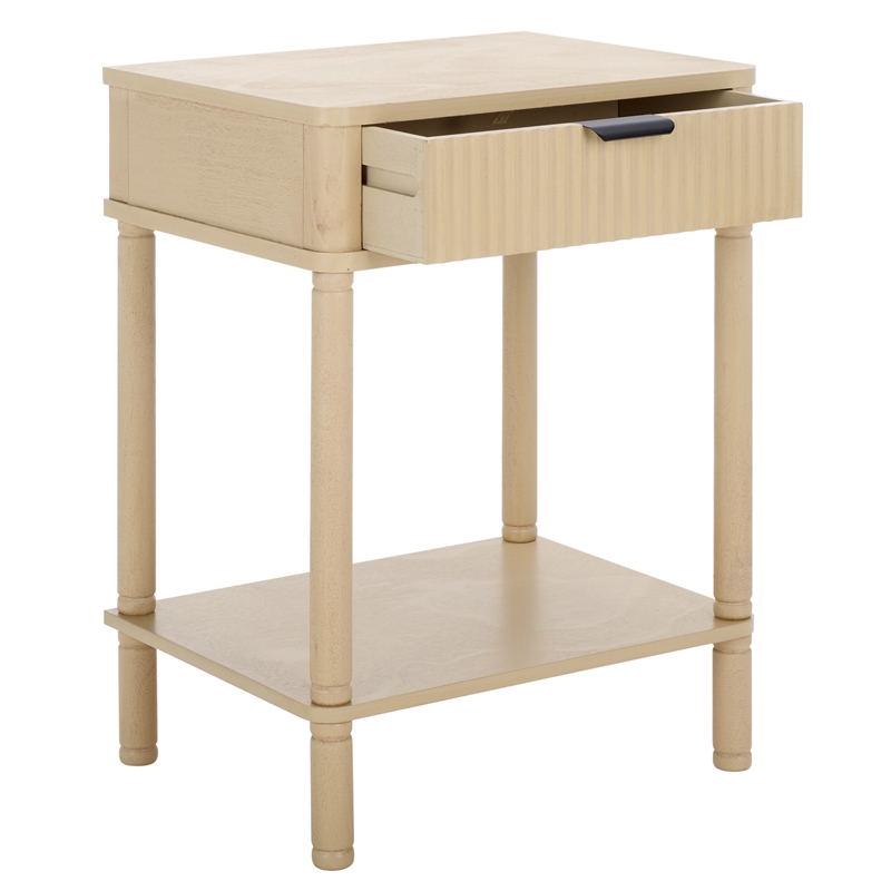 Safavieh Thurston Wood 1 Drw Accent Table in Natural