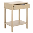Safavieh Thurston Wood 1 Drw Accent Table in Natural