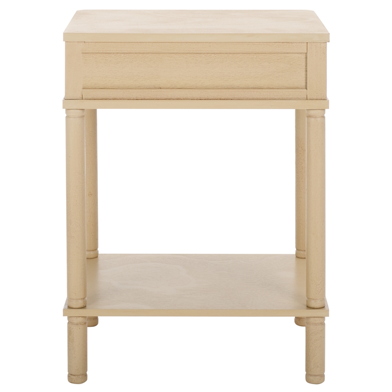 Safavieh Thurston Wood 1 Drw Accent Table in Natural
