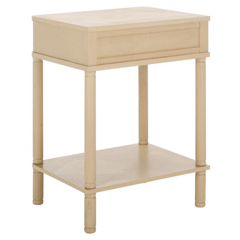 Safavieh Thurston Wood 1 Drw Accent Table in Natural