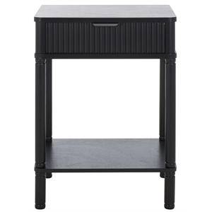 Safavieh Thurston Wood 1 Drw Accent Table in Matte Black
