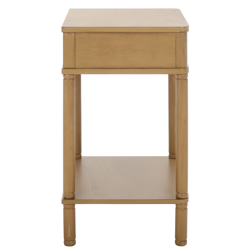 Safavieh Thurston Wood 1 Drw Accent Table in Brown