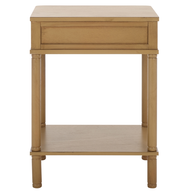 Safavieh Thurston Wood 1 Drw Accent Table in Brown