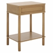 Safavieh Thurston Wood 1 Drw Accent Table in Brown