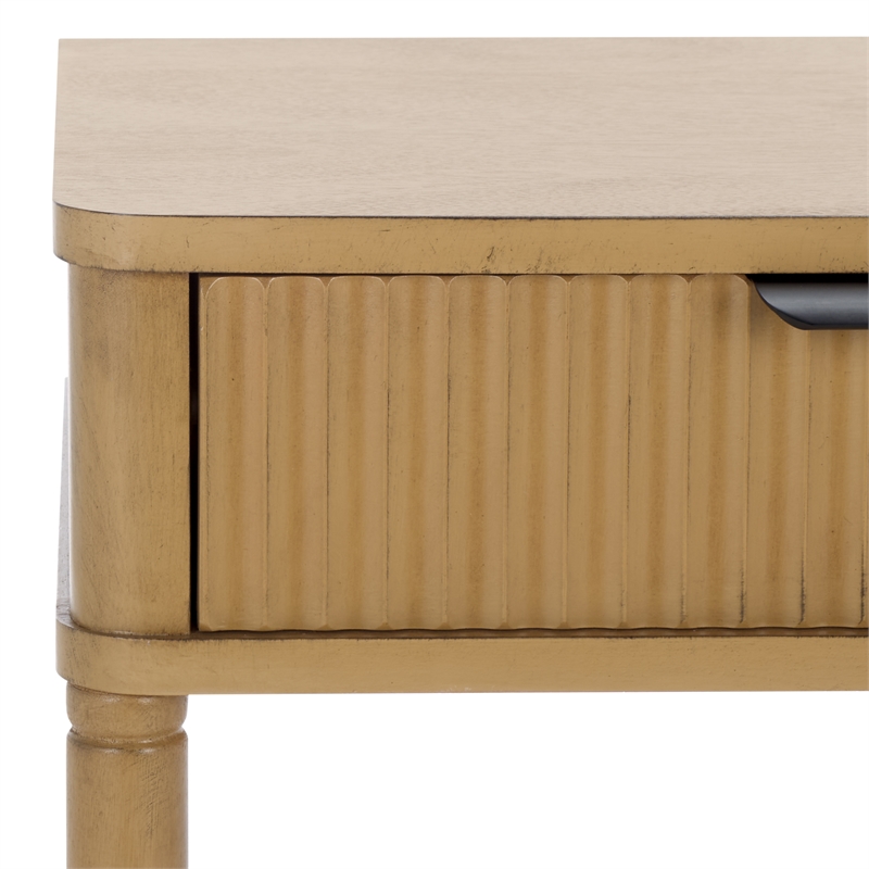 Safavieh Thurston Wood 1 Drw Accent Table in Brown