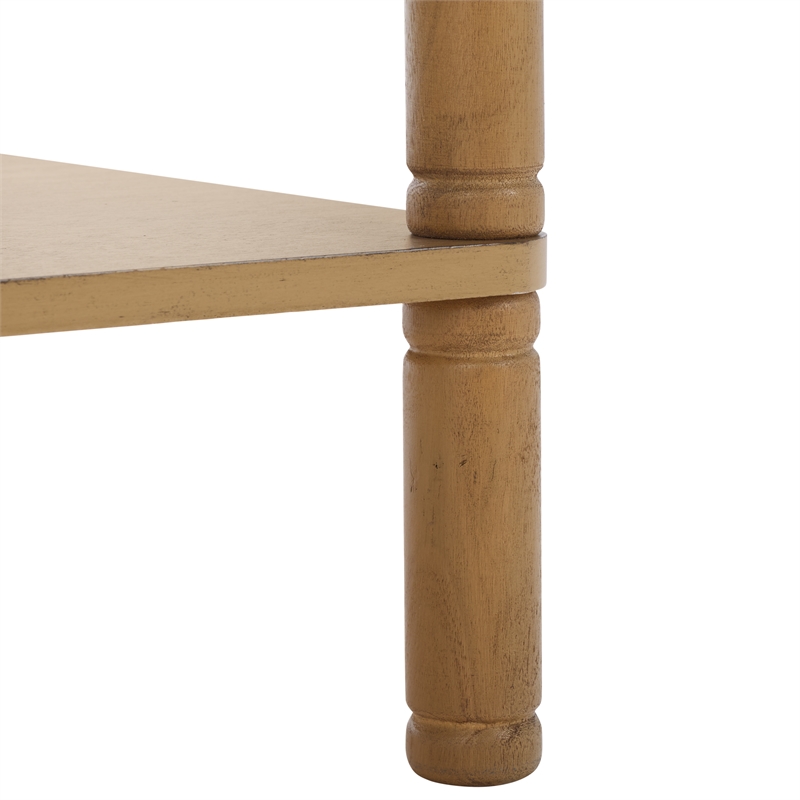 Safavieh Thurston Wood 1 Drw Accent Table in Brown