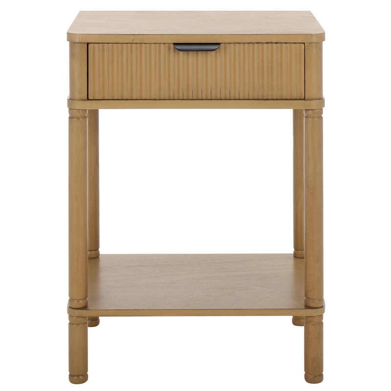 Safavieh Thurston Wood 1 Drw Accent Table in Brown