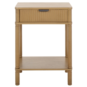 Safavieh Thurston Wood 1 Drw Accent Table in Brown