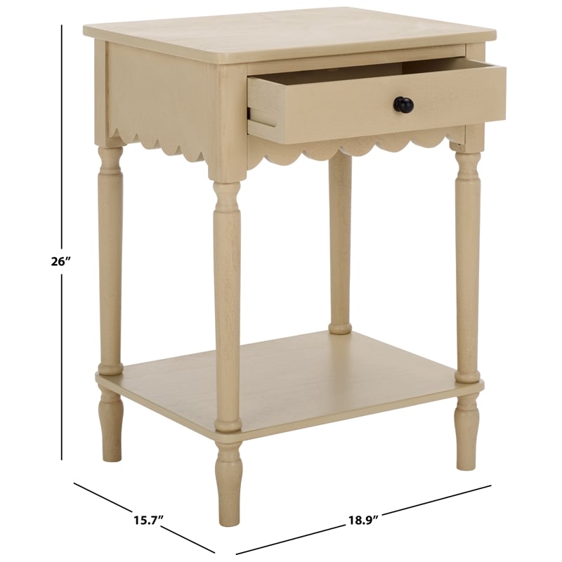 Safavieh Haven Wood 1 Top Drw Accent Table in Natural