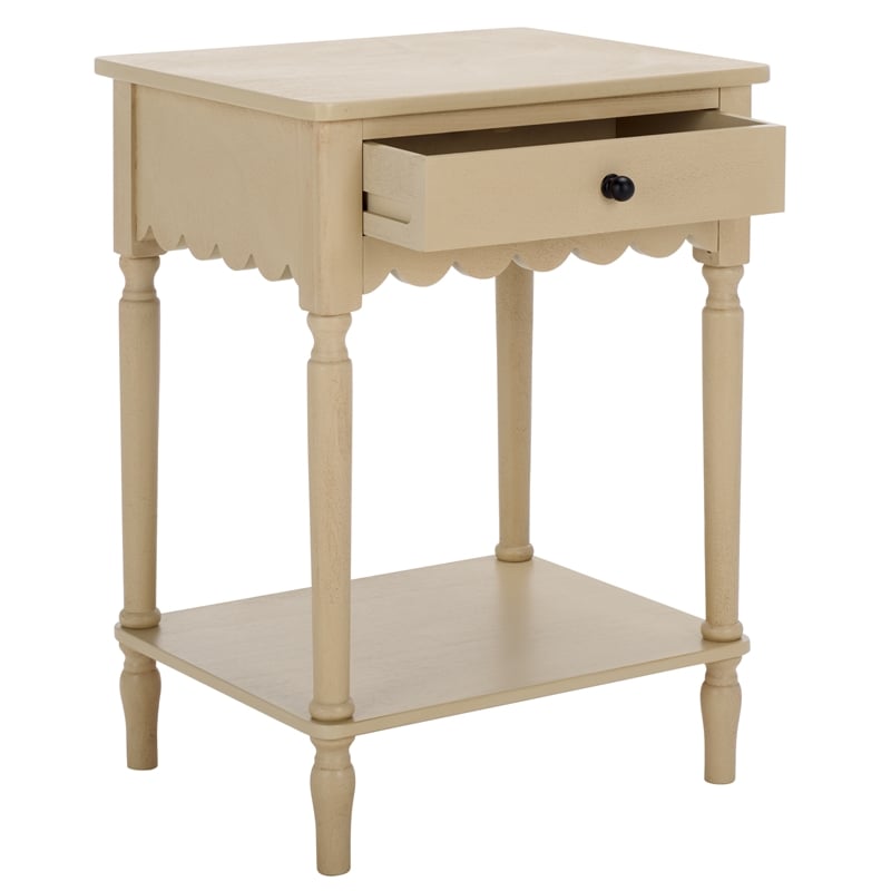 Safavieh Haven Wood 1 Top Drw Accent Table in Natural