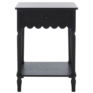 Safavieh Haven Wood 1 Top Drw Accent Table in Matte Black
