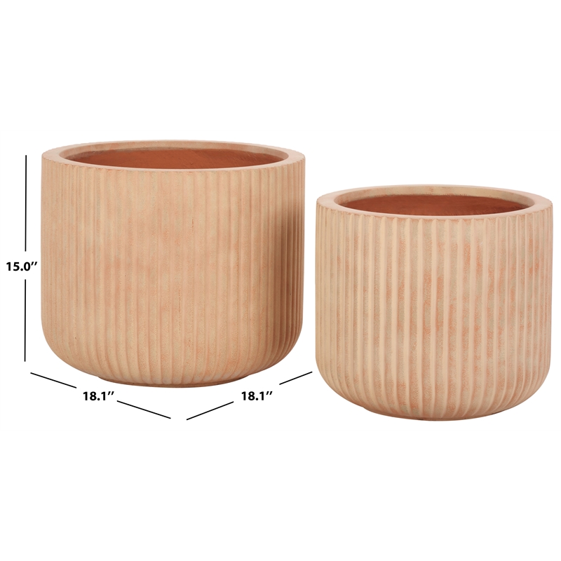 Safavieh Lucca Planter Pot Set of 2 in Terracotta
