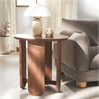Safavieh Raybelina Round Wood and Iron Accent Table in Walnut