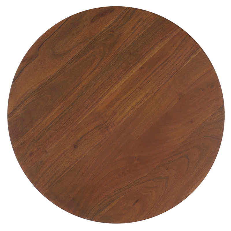 Safavieh Raybelina Round Wood and Iron Accent Table in Walnut