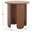 Safavieh Raybelina Round Wood and Iron Accent Table in Walnut