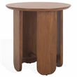 Safavieh Raybelina Round Wood and Iron Accent Table in Walnut