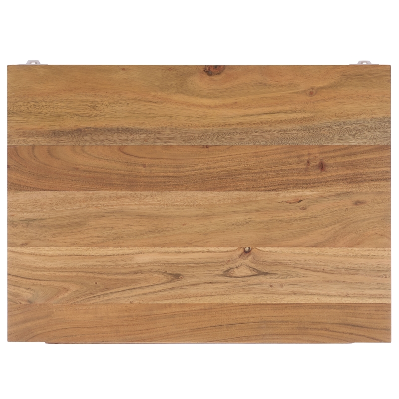 Safavieh Lesliette 3 Drawer Wood and Iron Nightstand in Natural