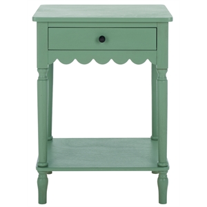 Safavieh Haven Wood 1 Top Drw Accent Table in Sage