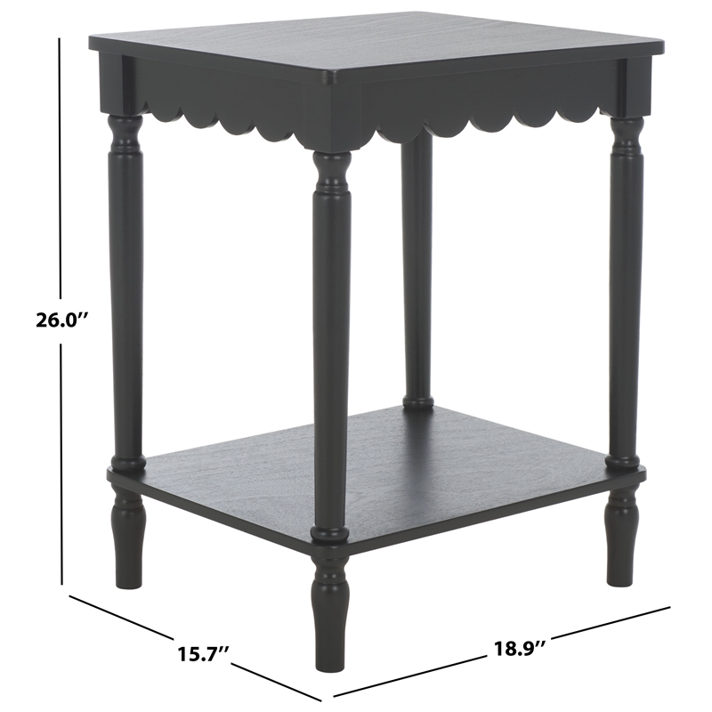 Safavieh Haven Wood Accent Table in Matte Black