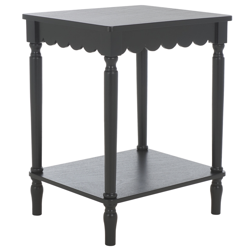 Safavieh Haven Wood Accent Table in Matte Black