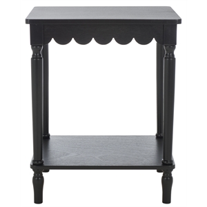 Safavieh Haven Wood Accent Table in Matte Black