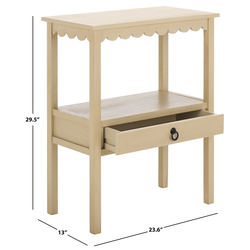 Safavieh Haven Wood Low Drawer Accent Table in Natural