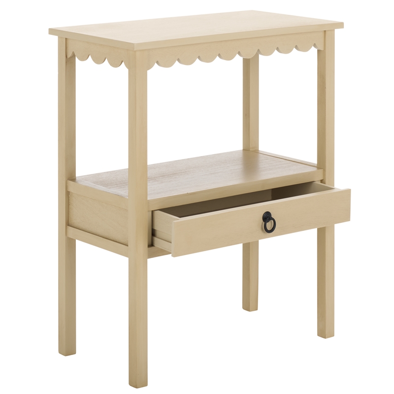 Safavieh Haven Wood Low Drawer Accent Table in Natural