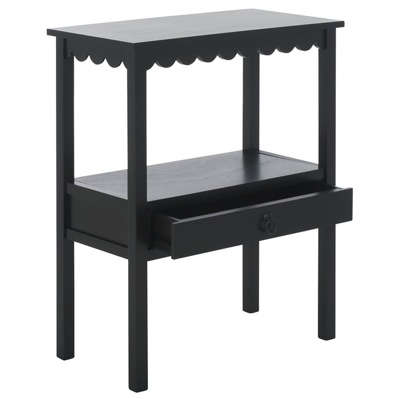 Safavieh Haven Wood Low Drawer Accent Table in Matte Black