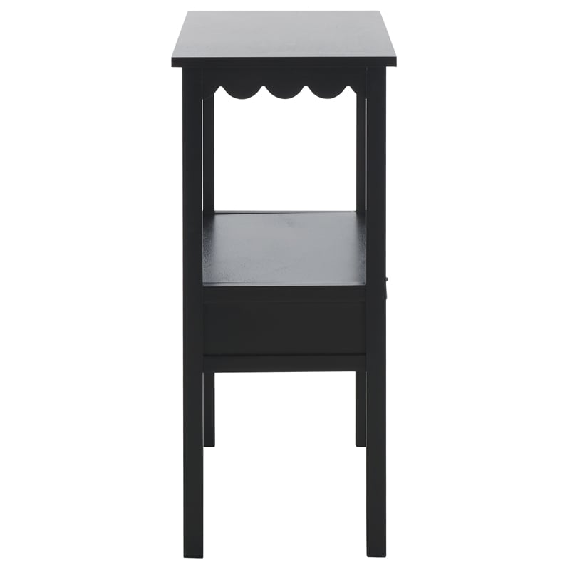 Safavieh Haven Wood Low Drawer Accent Table in Matte Black