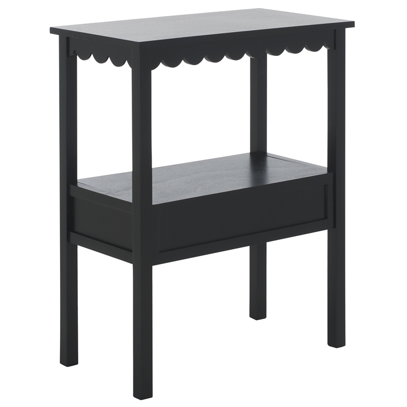 Safavieh Haven Wood Low Drawer Accent Table in Matte Black