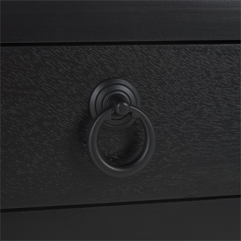 Safavieh Haven Wood Low Drawer Accent Table in Matte Black