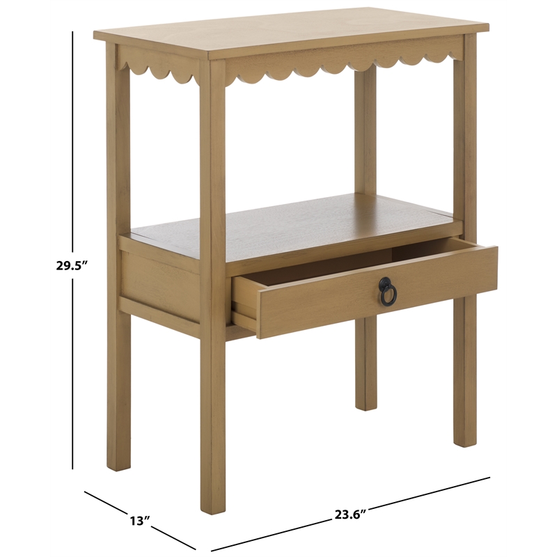 Safavieh Haven Wood Low Drawer Accent Table in Brown