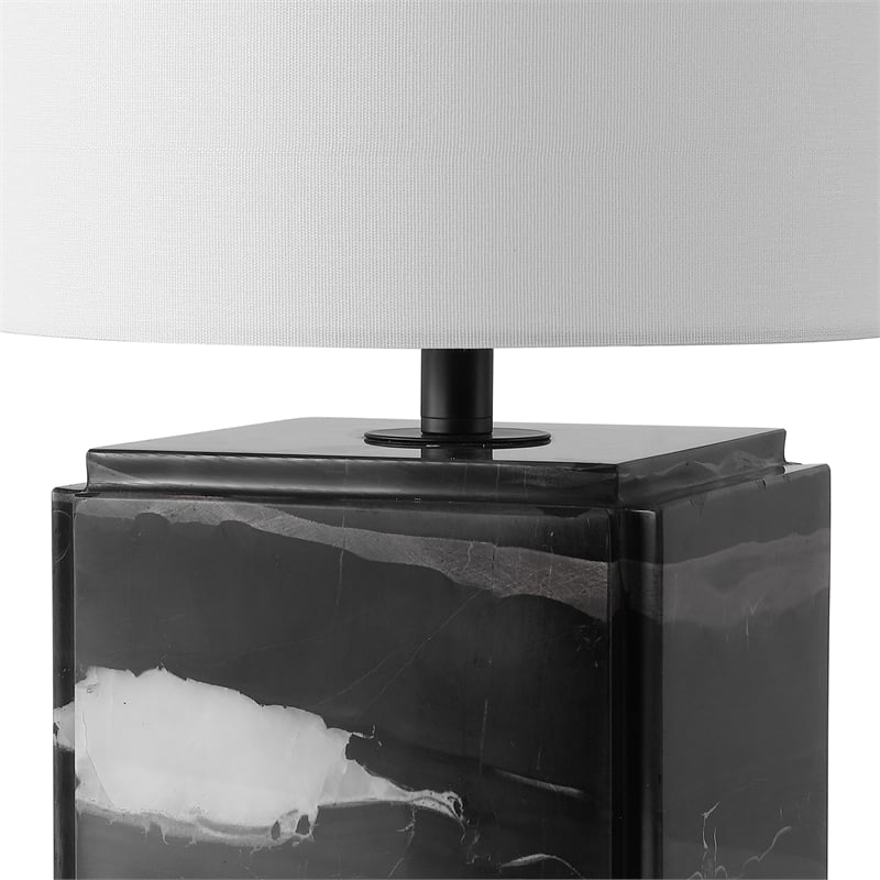 Safavieh Zahra Marble and Iron Table Lamp in Black / White