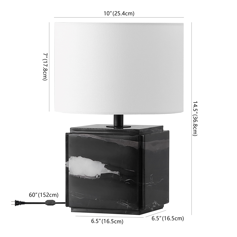 Safavieh Zahra Marble and Iron Table Lamp in Black / White