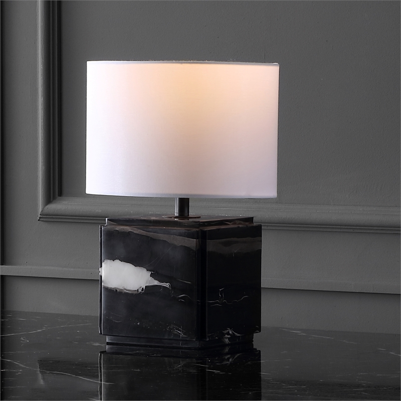 Safavieh Zahra Marble and Iron Table Lamp in Black / White